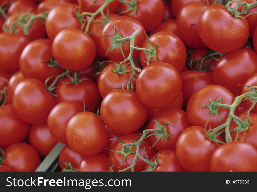 Tomatoes are on the market particularly fresh and tasty