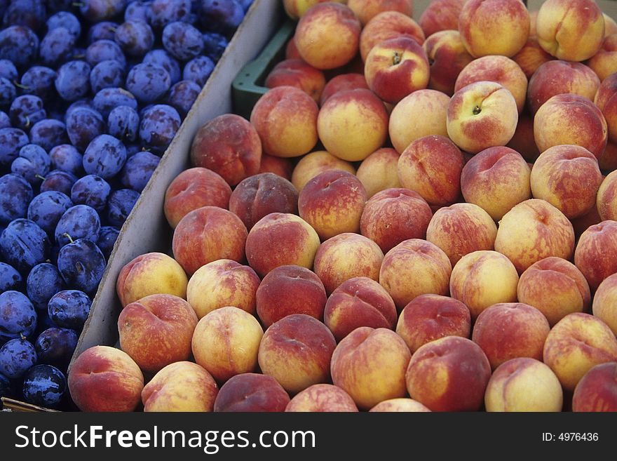 Plum and peaches are on the market particularly fresh and tasty