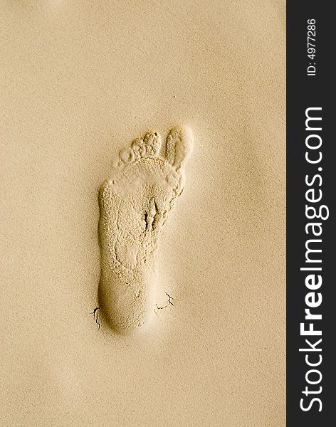Footprint at the Patong beach, Phuket, Thailand. Footprint at the Patong beach, Phuket, Thailand