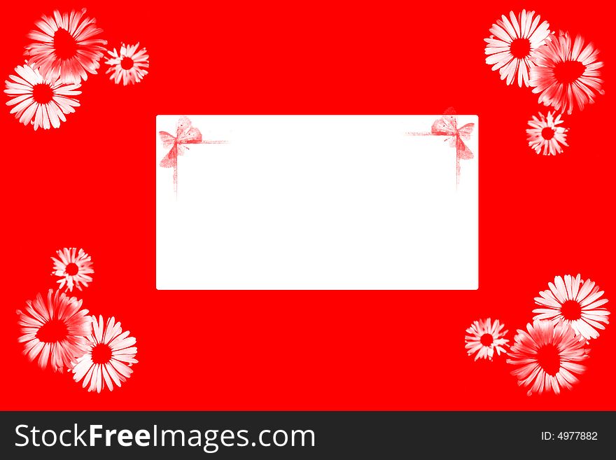 Red flower card with white windows