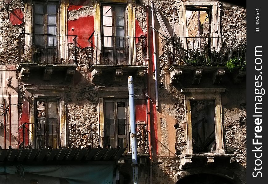 Decayed Building Facade