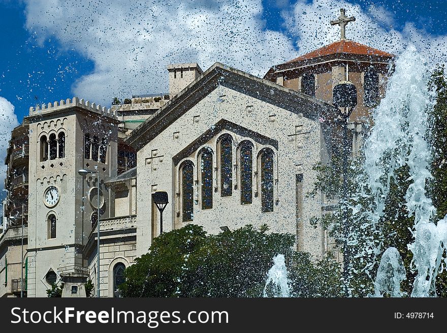 Church And Fountain