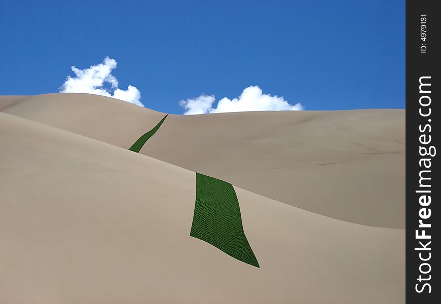 Green Carpet In Desert
