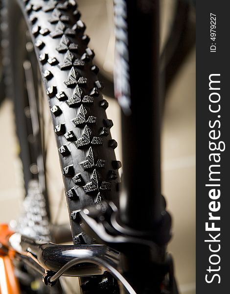 Detail of a mountain bike