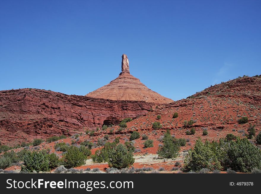 View of the red rock formations in Canyonlands National Park with blue sky�s. View of the red rock formations in Canyonlands National Park with blue sky�s