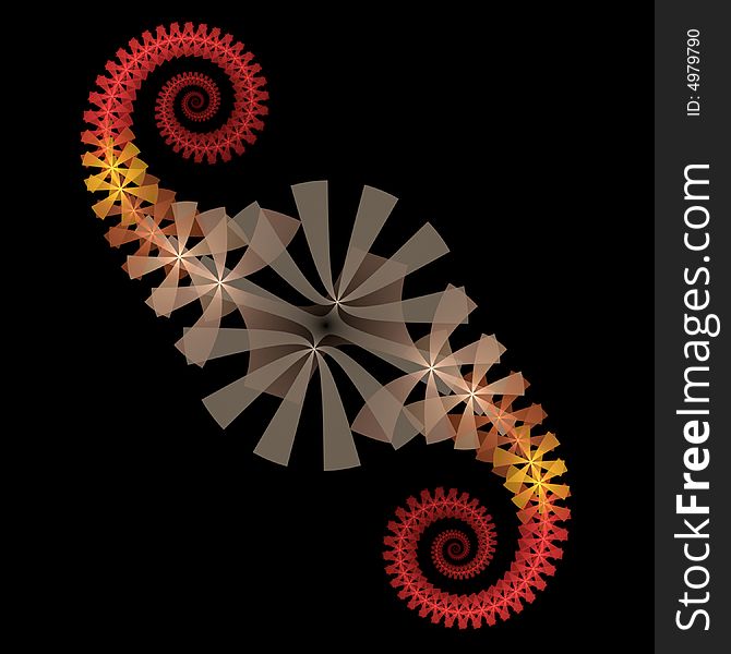 Abstract fractal image resembling a spiral star twist