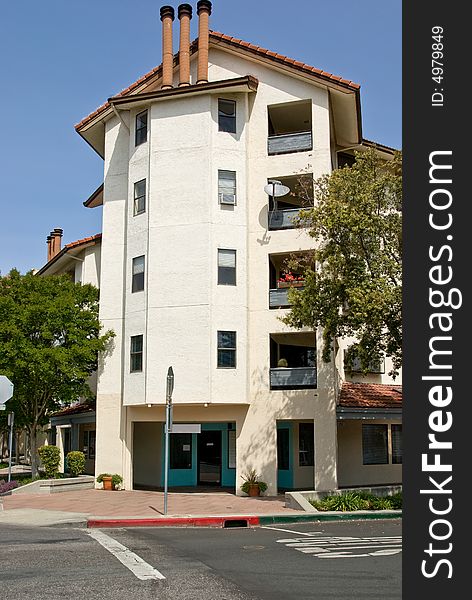 Modern apartment building in California