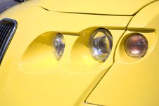 Close-up Of A Yellow Modern Car Stock Photo Close-up Of A Yellow Modern Car Stock Photo