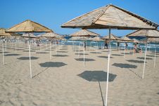 Umbrellas On The Beach Royalty Free Stock Photography