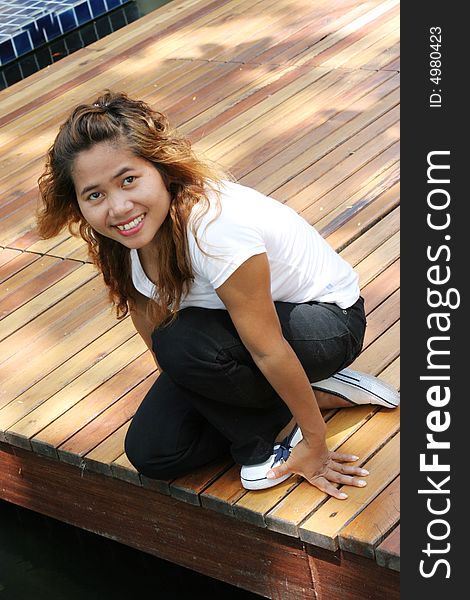 Portrait of an attractive young Thai girl. Portrait of an attractive young Thai girl.