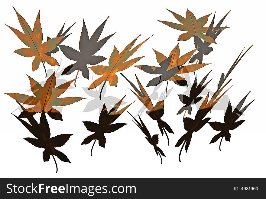 Abstract leaves background isolated on white background. Abstract leaves background isolated on white background.