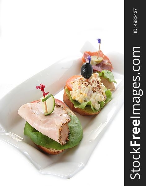 Photograph of open sandwich focused at front