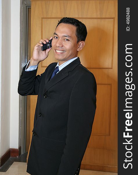 The executive business man calling