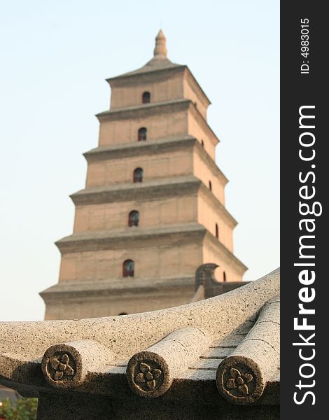 Old pagoda in ancient Chinese city of Xian. Old pagoda in ancient Chinese city of Xian