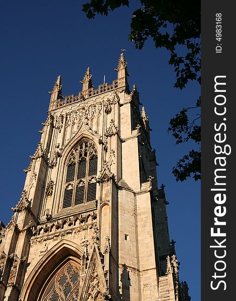Detail of a tower at Yorkminster