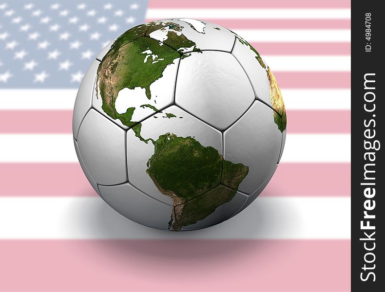 Soccer Globe with US Flag