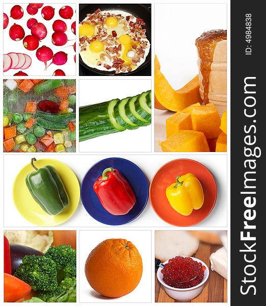 A set of nine images on topic diet