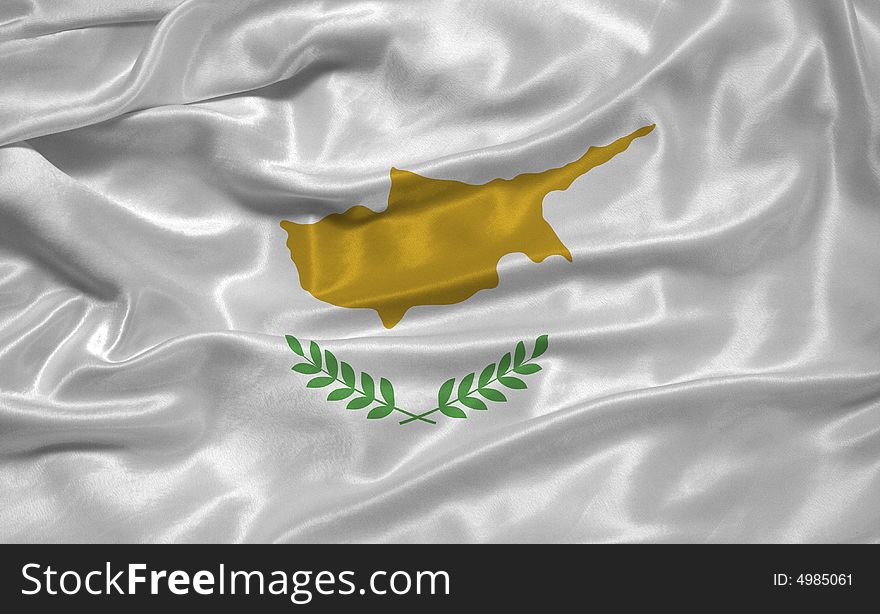 Illustration of waving Cypriot  Flag close up. Illustration of waving Cypriot  Flag close up