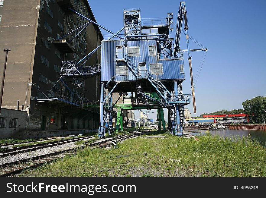 Alberner port, Vienna, port area in the spring photographed