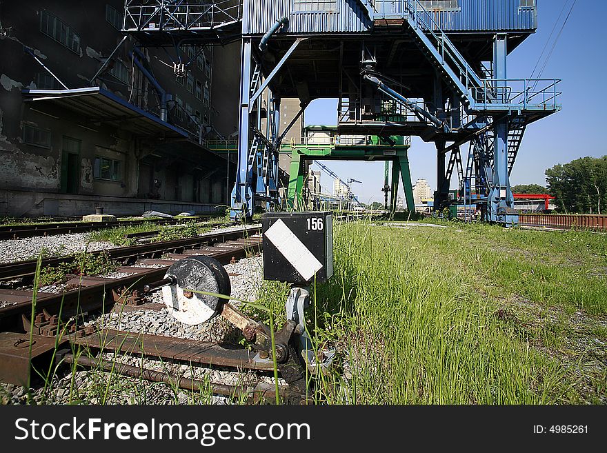 Alberner port, Vienna, port area in the spring photographed