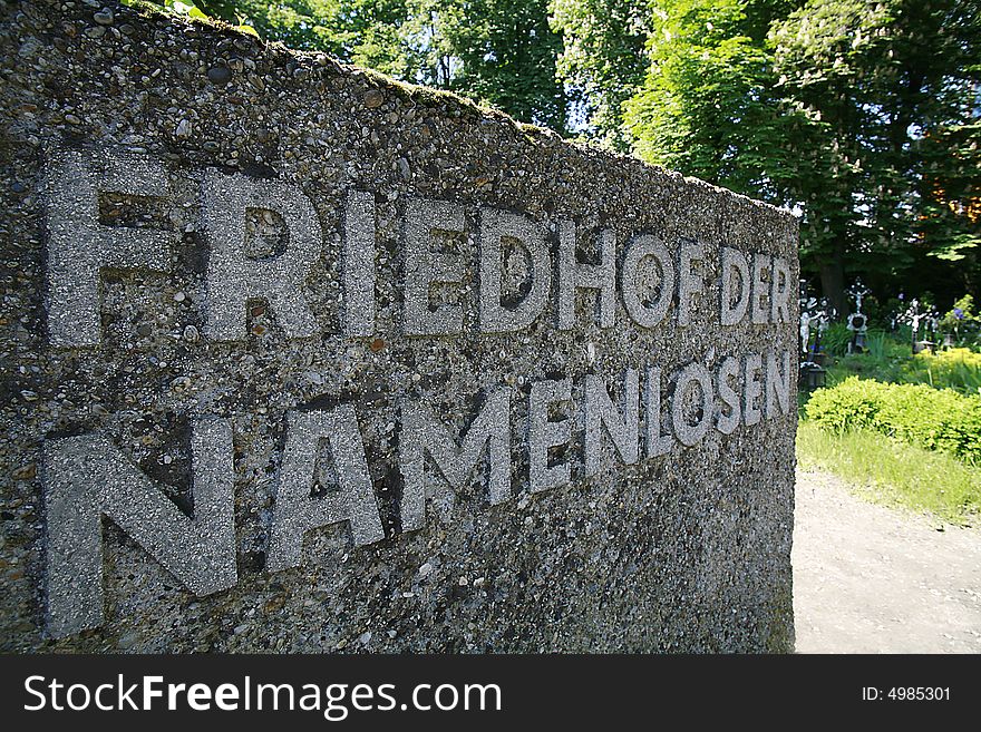 Cemetery of the unknown deceased Vienna, photographed in spring