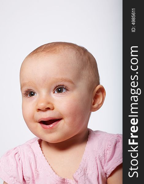 Portrait of baby with red apple. Portrait of baby with red apple