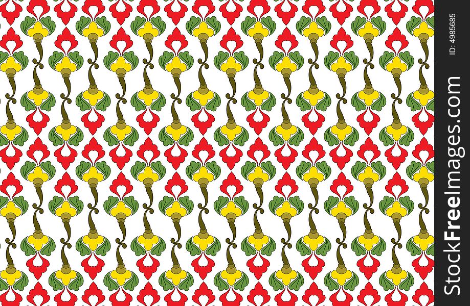 Ottoman style wallpaper pattern and shape