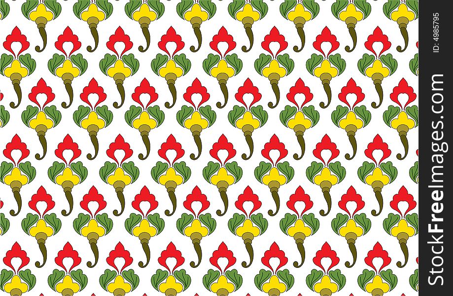 Ottoman style wallpaper pattern and shape