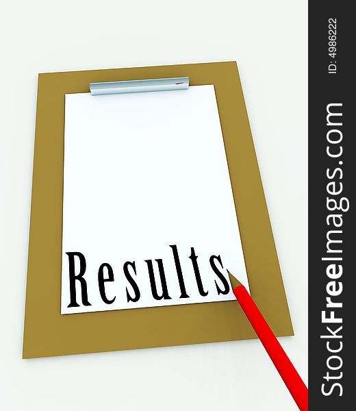 An conceptual image of a clipboard with the word results on it. It also has some blank space which you can put your own text or images on. An conceptual image of a clipboard with the word results on it. It also has some blank space which you can put your own text or images on.