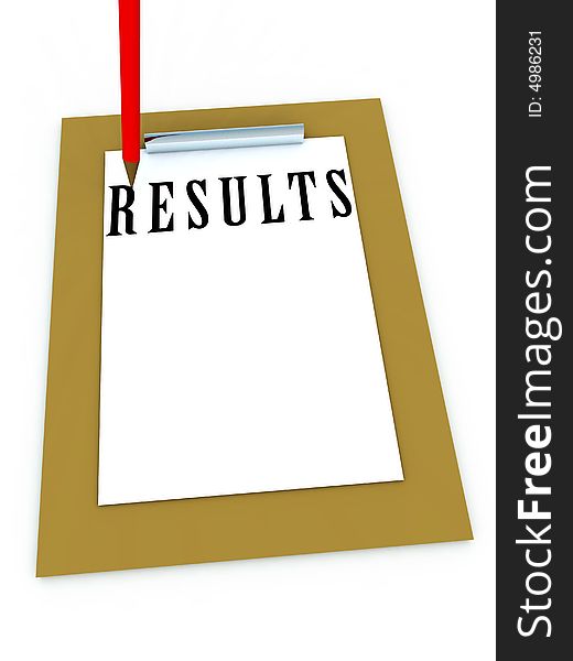 An conceptual image of a clipboard with the word results on it. It also has some blank space which you can put your own text or images on. An conceptual image of a clipboard with the word results on it. It also has some blank space which you can put your own text or images on.