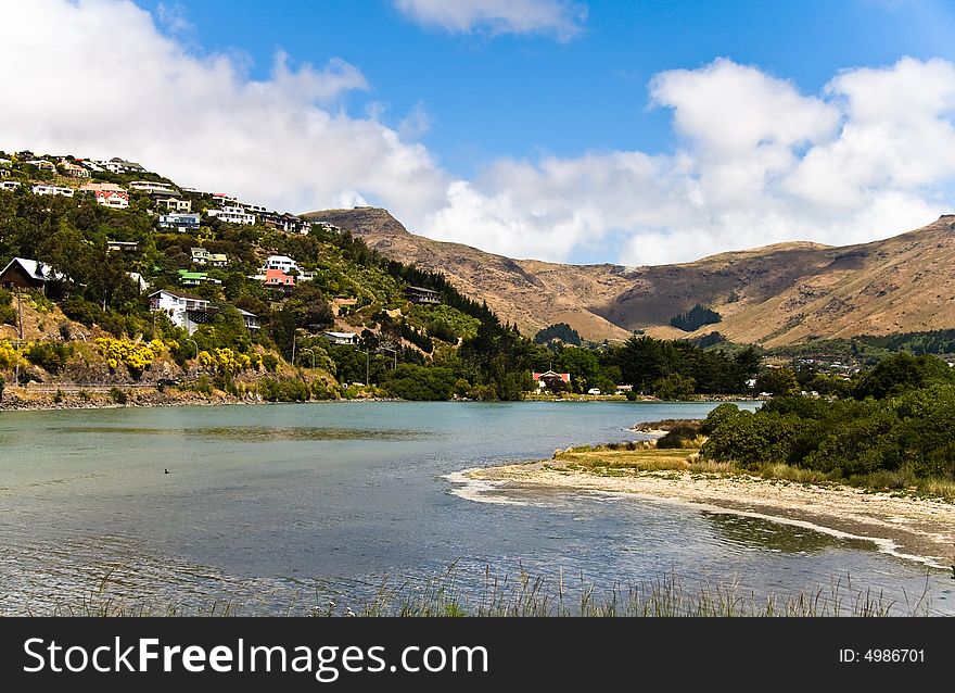 Residential area by the sea in Christchurch NZ. Residential area by the sea in Christchurch NZ