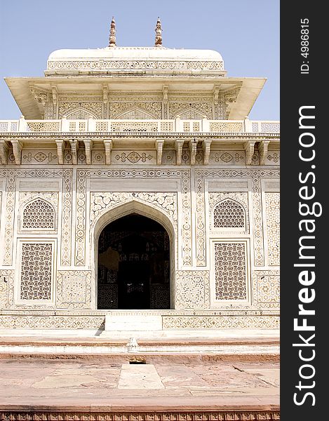 Photograph taken from inside a palace towards to the palace Itmad-Ul-Daulah in Agra. Photograph taken from inside a palace towards to the palace Itmad-Ul-Daulah in Agra