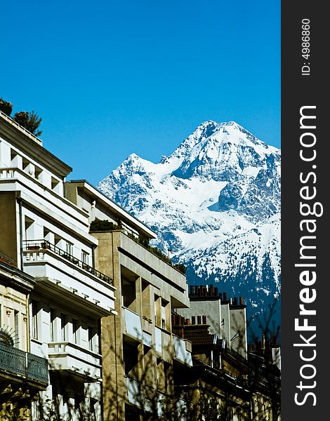 Alps Peaks And Rooftops