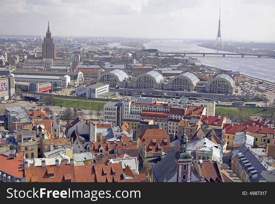 SE Panorama of old Riga.