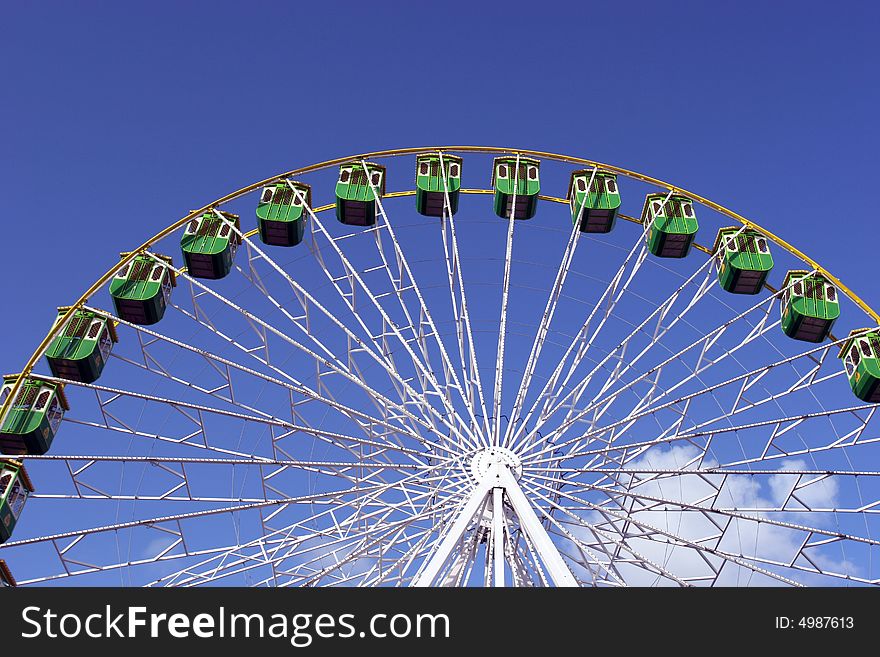 Giant Wheel detail isolated in blue sky background