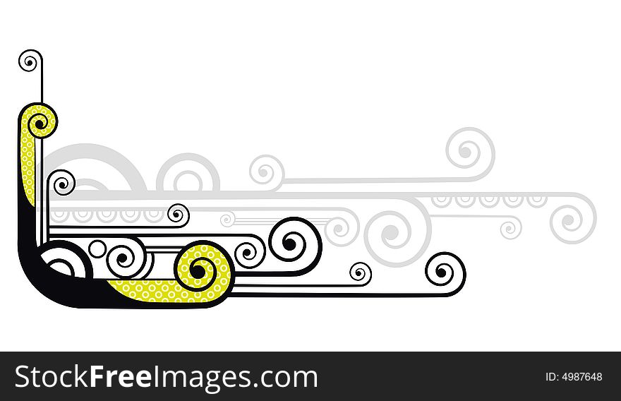 Abstract vector tentacle on white background. Abstract vector tentacle on white background