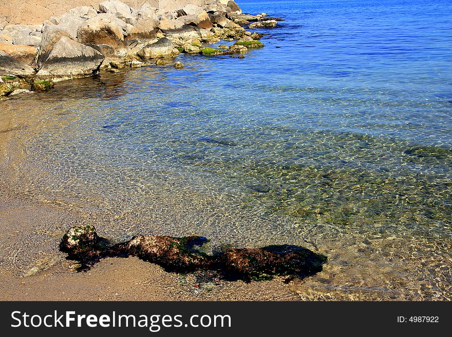 Blue sea wather nuances . Seascape of blue mediterranean sea, Island of Sicily, Italy. Blue sea wather nuances . Seascape of blue mediterranean sea, Island of Sicily, Italy