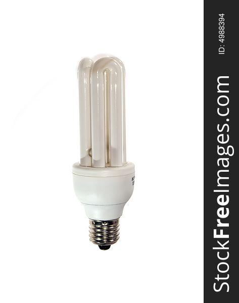 Isolated compact florescent light bulb.