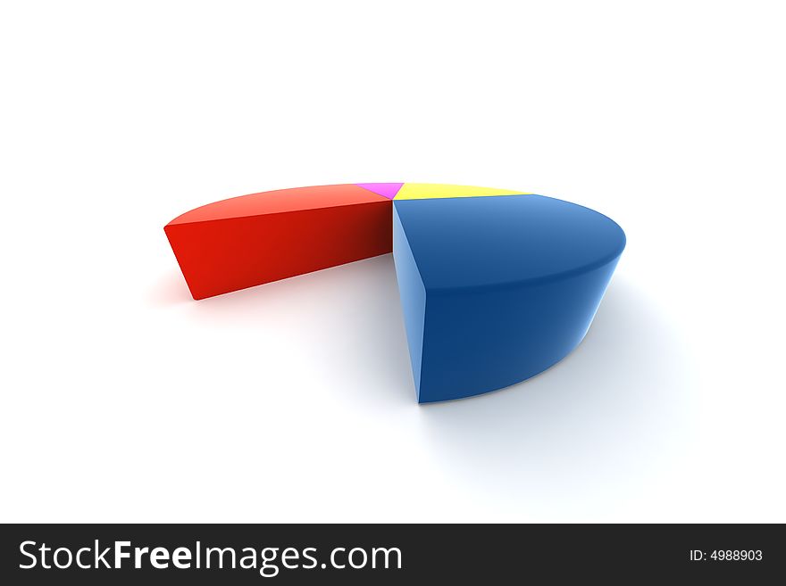 Statistics - 3d isolated multicolor diagram. Statistics - 3d isolated multicolor diagram