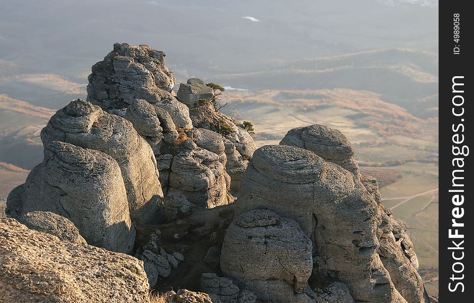 Landsacape shot of rocky mountains