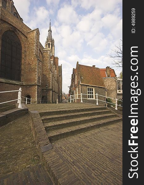 City centre of the medieval Dutch town of Delft