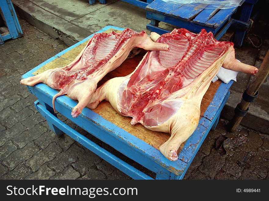 Meat In Street, Bolivia