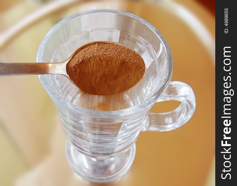 Preparing coffee latte or hot chocolate.