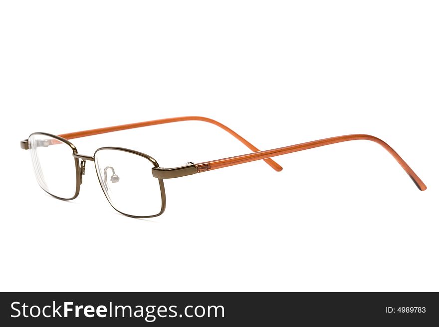 New and modern glasses on a white background