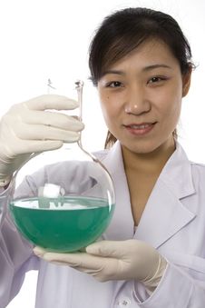 Scientist With Test Tube Stock Photography