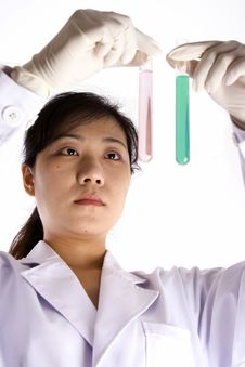 Scientist With Test Tube Stock Photography