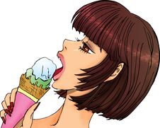 Girl With Ice Cream Royalty Free Stock Photos