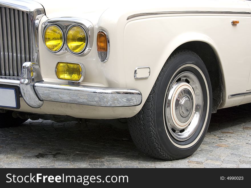 A vintage old car - detail. A vintage old car - detail