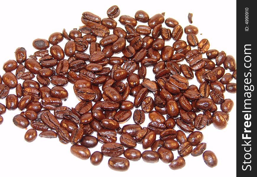 Coffee Beans on White Background.