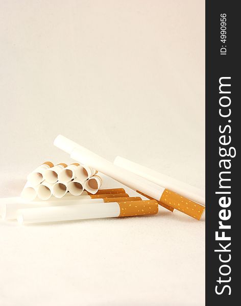 Empty cigarette wrappers that contain no tobbaco with filters. Empty cigarette wrappers that contain no tobbaco with filters